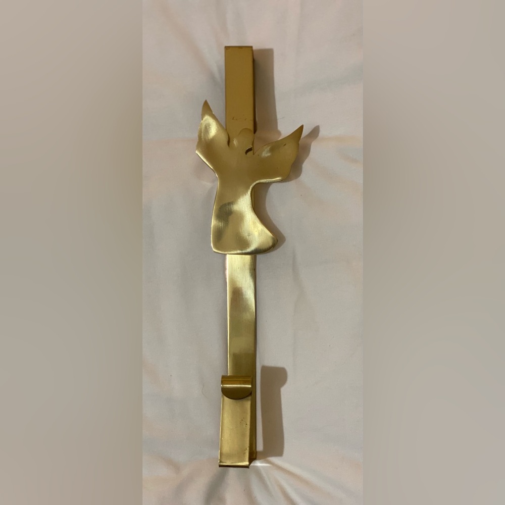 Vintage Brass Angel Wreath Hanger